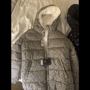 SOLD!! GAP kids animal print puffer - Sherpa lining.